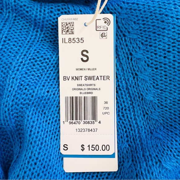 New ADIDAS ORIGINALS Women’s Wool Blend Blue Version Knit Sweater IL8535 Sz S - Picture 13 of 15